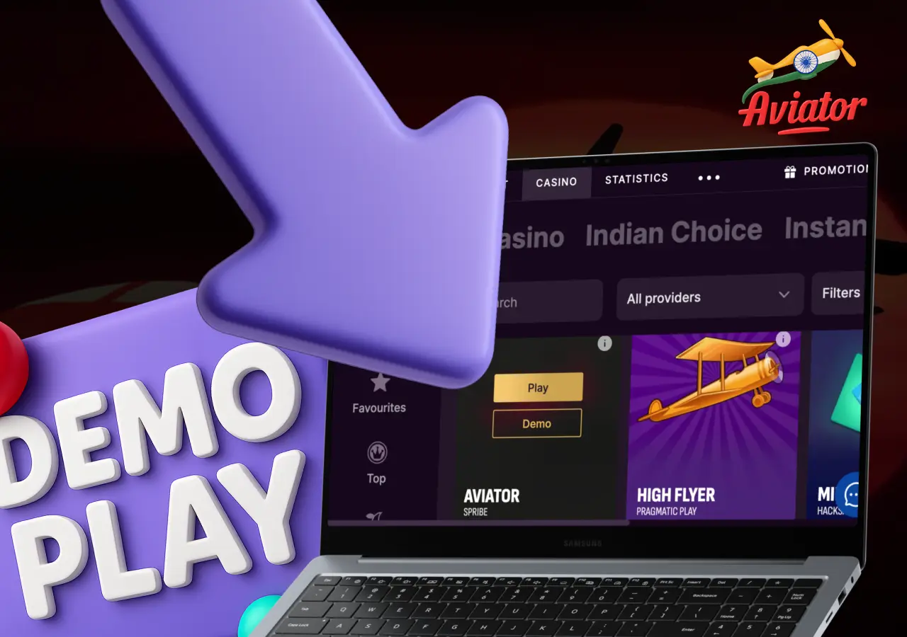 Aviator game icon and Demo button